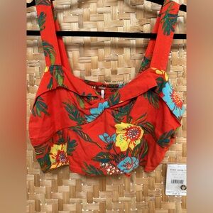 Free People - NWT Birds of Paradise Vibrant Floral Women's Crop Top